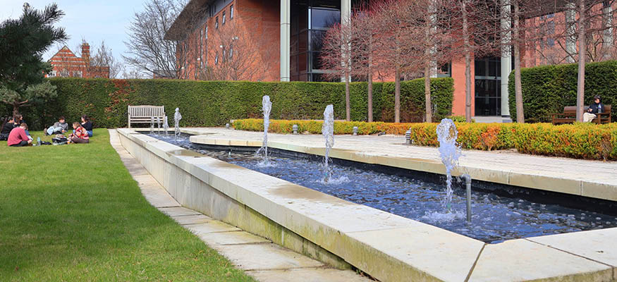 Angel Field fountain and garden